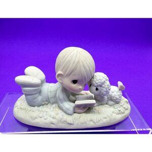 Precious Moments PM-852 I Love To Tell The Story 1984 Boy & Lamb Figurine Enesco